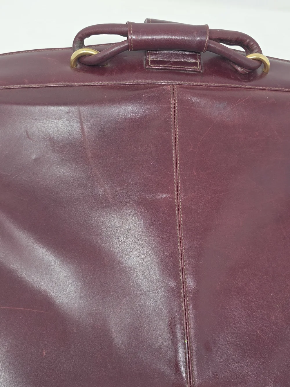 Men's Leather Briefcase in Deep Burgundy - Professional Work Bag